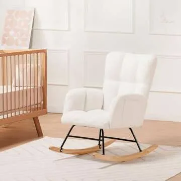 COMHOMA Rocking Chair - Teddy Upholstered Glider