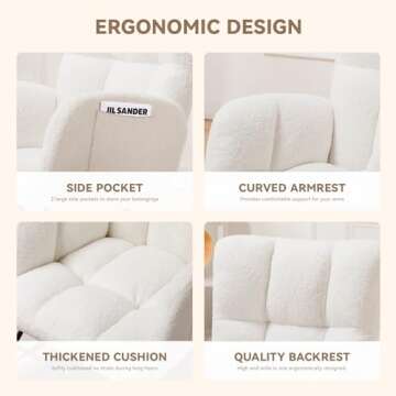 COMHOMA Rocking Chair - Teddy Upholstered Glider