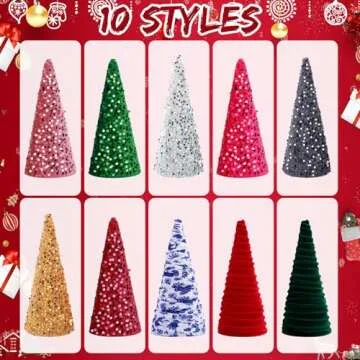 Liliful Christmas Velvet Trees Set for Festive Decor