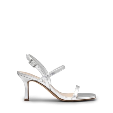 DREAM PAIRS Silver Slingback Heels for Women - Stylish Comfort