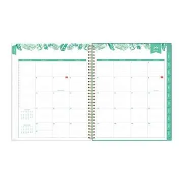 Blue Sky Day Designer for 2022-2023 Academic Year Weekly & Monthly Planner, 8.5' x 11', Frosted Flexible Cover, Wirebound, Palms (137891-A23)