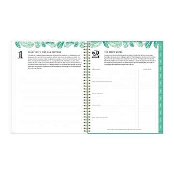 Blue Sky Day Designer for 2022-2023 Academic Year Weekly & Monthly Planner, 8.5' x 11', Frosted Flexible Cover, Wirebound, Palms (137891-A23)