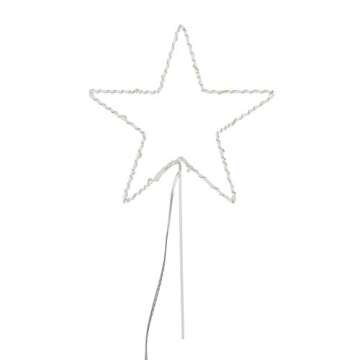 Lights4fun, Inc. 6.5" Star Battery Operated Micro Warm White LED Christmas Tree Topper Decoration
