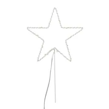 Lights4fun, Inc. 6.5" Star Battery Operated Micro Warm White LED Christmas Tree Topper Decoration