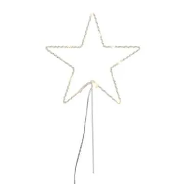 Lights4fun, Inc. 6.5" Star Battery Operated Micro Warm White LED Christmas Tree Topper Decoration