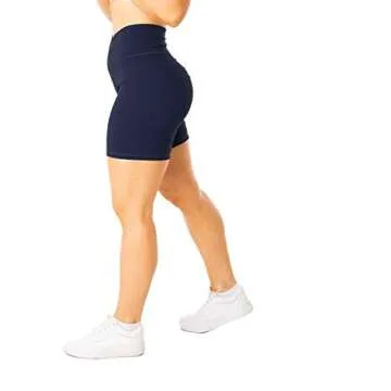 Puedizux Women's High Waisted Biker Shorts Cross Waist Workout Yoga Shorts Running Leggings no Pocket