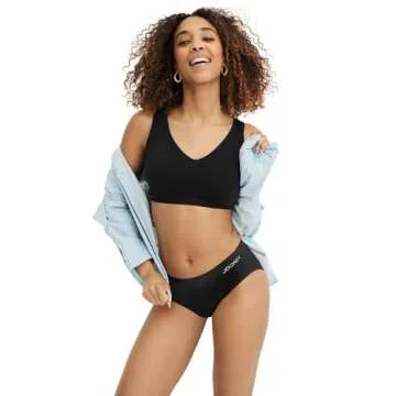 Jockey Women's Bra Seamfree Back Smoothing Bralette, Black, L