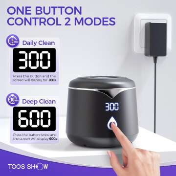 Ultrasonic Retainer Cleaner with UV Sterilization for Dental Hygiene