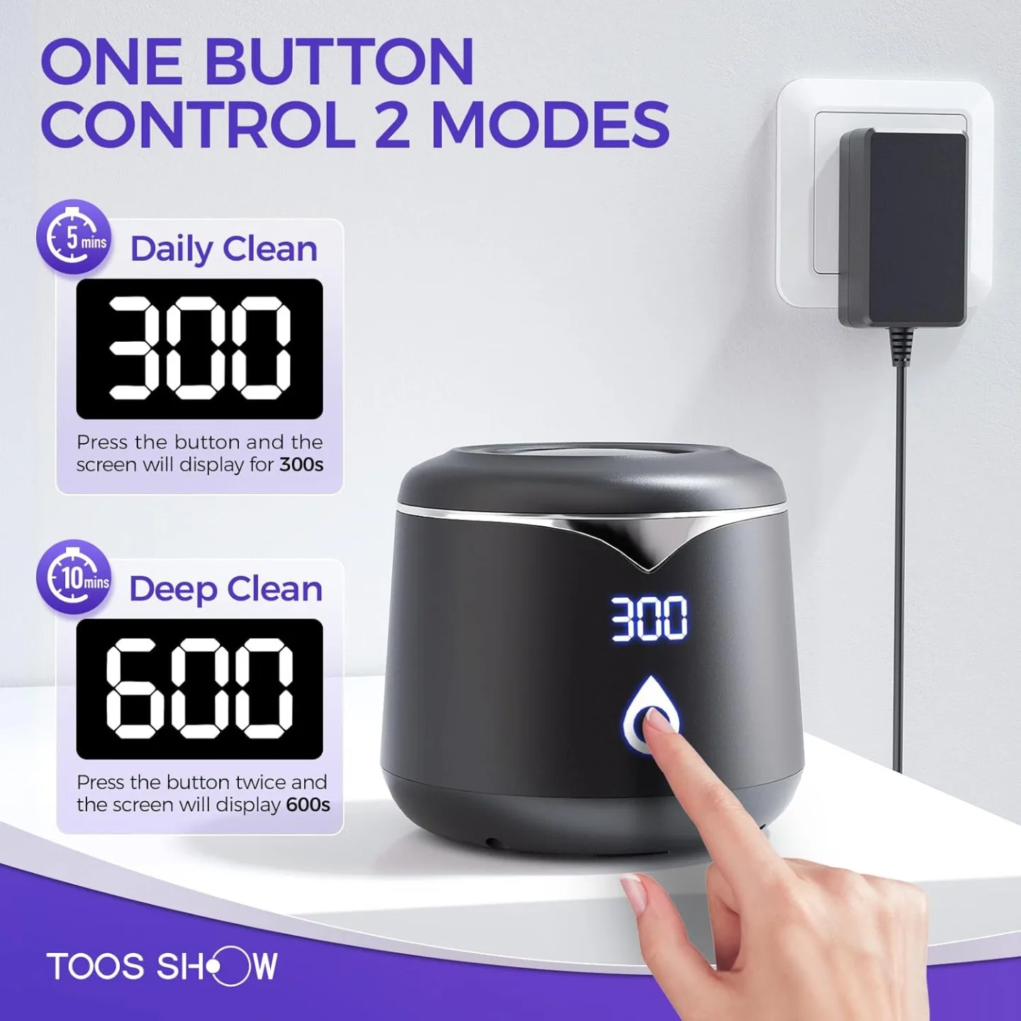 Ultrasonic Retainer Cleaner with UV Sterilization for Dental Hygiene