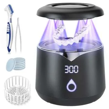 Ultrasonic Retainer Cleaner with UV Sterilization for Dental Hygiene