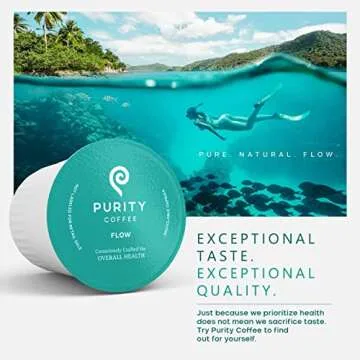 Purity Coffee FLOW Medium Roast Organic Coffee - USDA Certified Organic Specialty Grade Arabica Single-Serve Coffee Pods - Third Party Tested for Mold, Mycotoxins and Pesticides - 12 ct Box