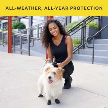 PawZ Rubber Dog Boots for Paws up to 1 1/2", 12 Pack - All-Weather Dog Booties for Hot Pavement, Snow, Mud, and Rain - Waterproof, Anti Slip Dog Socks - XX-Small, Black