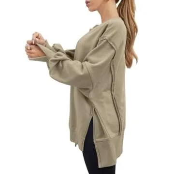 AUTOMET Women’s Oversized Crewneck Sweatshirt - Winter Chic