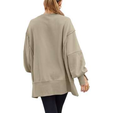 AUTOMET Women’s Oversized Crewneck Sweatshirt - Winter Chic