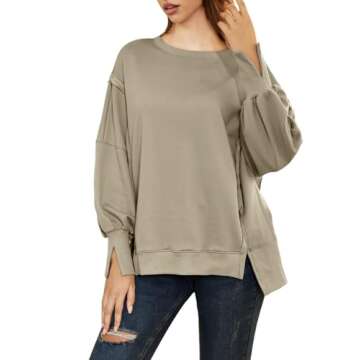 AUTOMET Women’s Oversized Crewneck Sweatshirt - Winter Chic