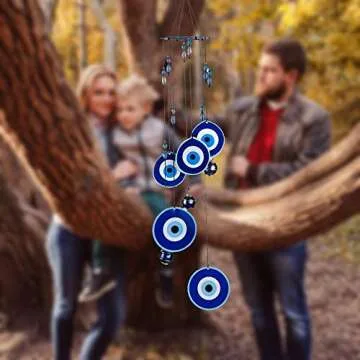 Wistwoxxon Wind Chimes Outdoor,Evil Eye Sympathy Wind Chime with Aluminum Tuned Soothing Musical Bell Sounds, Metal Wind Chimes Perfect Decoration for Patio, Balcony,Garden (Evil Eye)