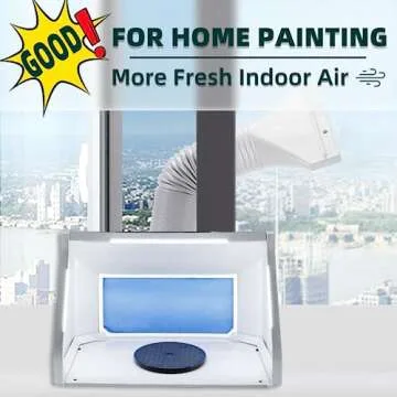 T TOGUSH Professional Airbrush Spray Booth with 3 LED Light Turn Table Large Capacity Portable Paint Spray Booth for Cake Hobby Model Airplane Crafts Painting