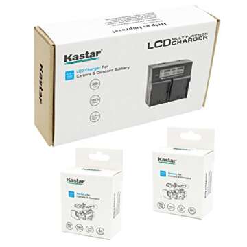 Kastar Fast Charger & Battery for Sony Cameras and Lights
