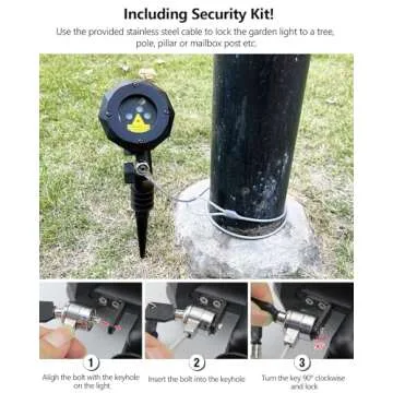 Poeland Christmas Laser Projector Lights Waterproof Outdoor Garden Decorative Lighting with Security Lock 3 Color Red Green Blue