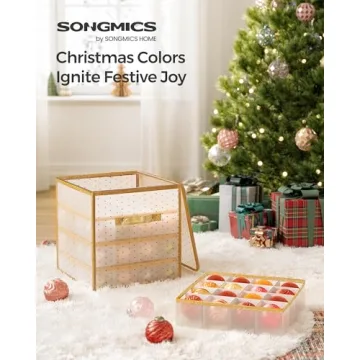 SONGMICS Christmas Ornament Storage Box for 64 Balls
