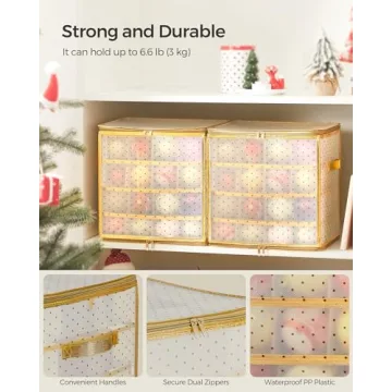 SONGMICS Christmas Ornament Storage Box for 64 Balls