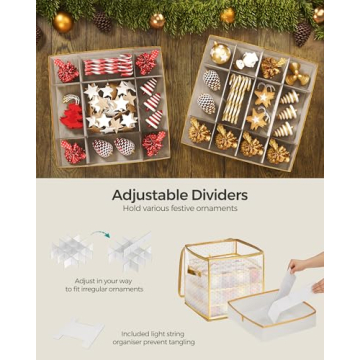 SONGMICS Christmas Ornament Storage Box for 64 Balls