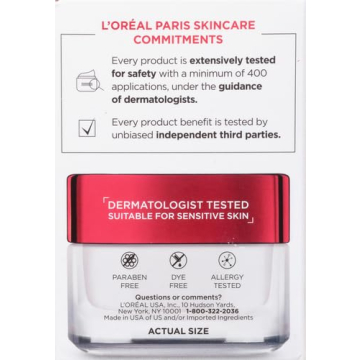 L'Oréal Paris Revitalift Anti-Wrinkle and Firming Face Moisturizer with SPF 25, Pro-Retinol and Centella Asiatica, Paraben Free, 1.7 oz (Packaging may vary)