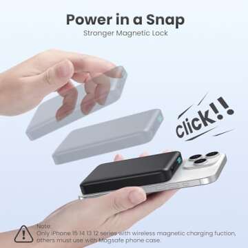 Magnetic Portable Charger Power Bank,Compact 10800mAh LCD Display Wireless Portable Charger,20W PD USB-C in&out Battery Pack Compatible with Magsafe,iPhone 16/16 Plus/16 Pro Max/15 Pro/14/13/12 Series