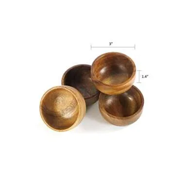 Kevin Home 4-Piece Small Wooden Serving Bowl Set