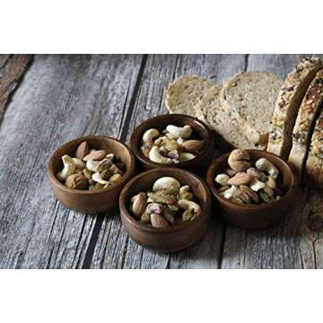 Kevin Home 4-Piece Small Wooden Serving Bowl Set