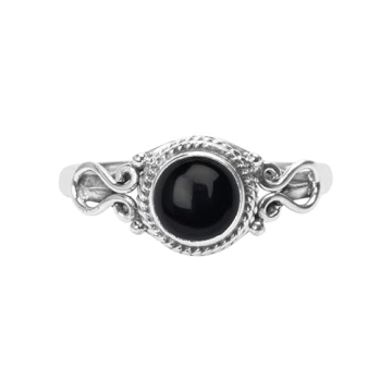 Elegant Black Onyx Stone Ring - Handmade 925 Sterling Silver Jewelry