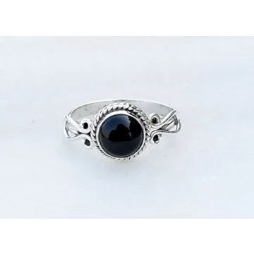 Elegant Handmade Black Onyx Stone Ring for Women