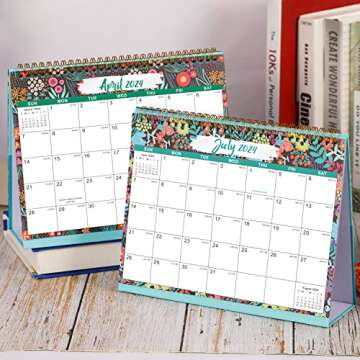 2023-2024 Desk Calendar - Standing Flip Desktop Calendar 2023-2024, Jul 2023 to Dec 2024, 9.8" x 8.3", 12 Month Desktop Calendar with Thick Paper, Memoranda Lined Pages, Twin-Wire Binding, Unruled