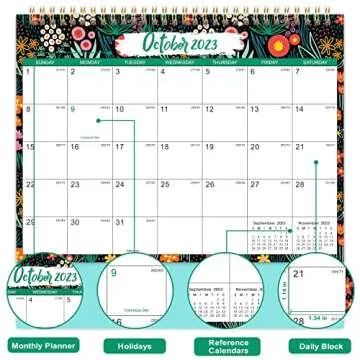 2023-2024 Desk Calendar - Standing Flip Desktop Calendar 2023-2024, Jul 2023 to Dec 2024, 9.8" x 8.3", 12 Month Desktop Calendar with Thick Paper, Memoranda Lined Pages, Twin-Wire Binding, Unruled
