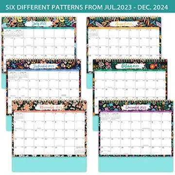 2023-2024 Desk Calendar - Standing Flip Desktop Calendar 2023-2024, Jul 2023 to Dec 2024, 9.8" x 8.3", 12 Month Desktop Calendar with Thick Paper, Memoranda Lined Pages, Twin-Wire Binding, Unruled