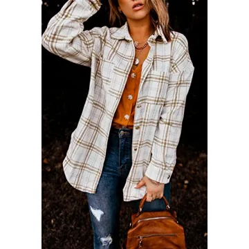 PRETTYGARDEN Women's Casual Plaid Shacket for Fall Style