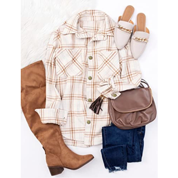 PRETTYGARDEN Women's Casual Plaid Shacket for Fall Style