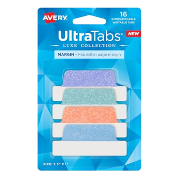 Avery Margin Ultra Tabs - Pastel Sparkle Sticky Tabs