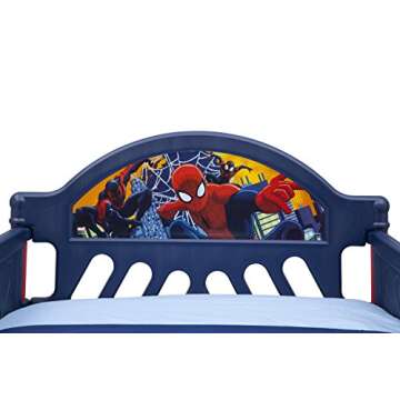 Delta Children Marvel Spider Man Plastic Toddler Bed with Guardrails