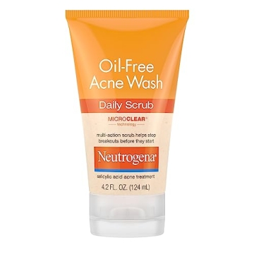 Neutrogena Oil-Free Acne Face Scrub, 2% Salicylic Acid Acne Treatment Medicine, Daily Face Wash to h...