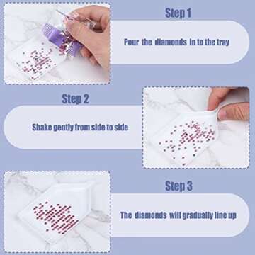 10Pcs Plastic Diamond Painting Trays， 3.8 x 2.2 Inches Rhinestone Plate Tray for Diamond Painting，Bead Sorting Trays for DIY Crafts