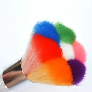bouti1583 Convenient Colorful Nail Art Dust Brush Remover Cleaner For Acrylic & UV Nail Gel Powder Rhinestones Makeup Foundation