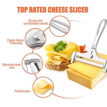 Premium 2-Piece Adjustable Cheese Slicer Set with Plane Tool for All Cheeses