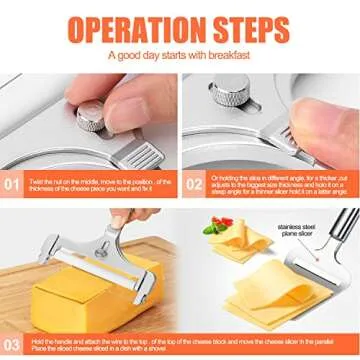 Adjustable Stainless Steel Cheese Cutter Set for All Types