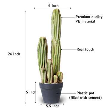 AntHousePlant Artificial Cactus Fake Big Cactus 24 Inch Faux Cacti Plants for Home Garden Office Sto...