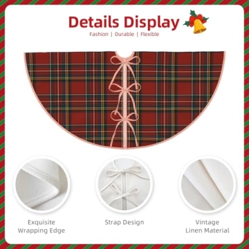 Classic Royal Stewart Tartan Christmas Tree Skirt - 48 Inch