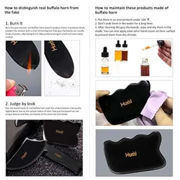 Maxdot 5 Pieces Gua Sha Massage Tools Set, Scraping Massage Tools Guasha Stone for Face Back Neck Physical Therapy