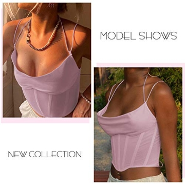 FEOYA Women's Sexy Sleeveless Cami Tank Top Y2K Style