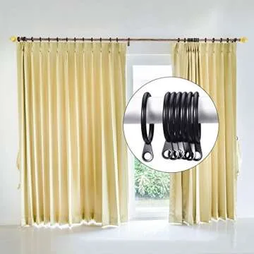 Shappy 20 Pack Metal Black Curtain Rings 1.2 inch Metal Hanging Rings for Curtains and Rods Drape Sliding Eyelet Rings Internal Diameter