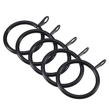 Shappy 20 Pack Metal Black Curtain Rings 1.2 inch Metal Hanging Rings for Curtains and Rods Drape Sliding Eyelet Rings Internal Diameter